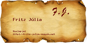 Fritz Júlia névjegykártya